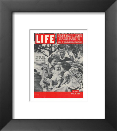 Actors Dezi Arnaz And Wife Lucille Ball With Children, Desi Jr. And Lucie, At Home, April 6, 1953 by Ed Clark Pricing Limited Edition Print image