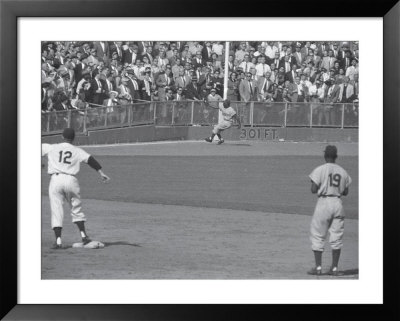 Subway Series: Dodger Fielder Sandy Amoros Scrambling As He Makes Running Catch Of Fly Ball by Grey Villet Pricing Limited Edition Print image