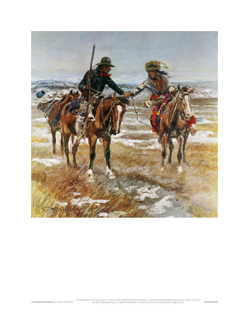 A Doubtful Handshake by Charles Marion Russell Pricing Limited Edition Print image
