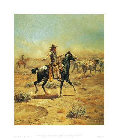Through The Alkali by Charles Marion Russell Pricing Limited Edition Print image