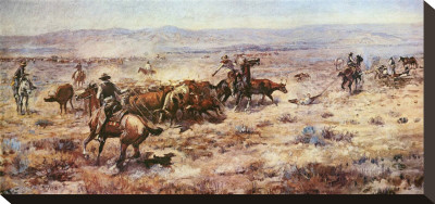 The Round-Up by Charles Marion Russell Pricing Limited Edition Print image
