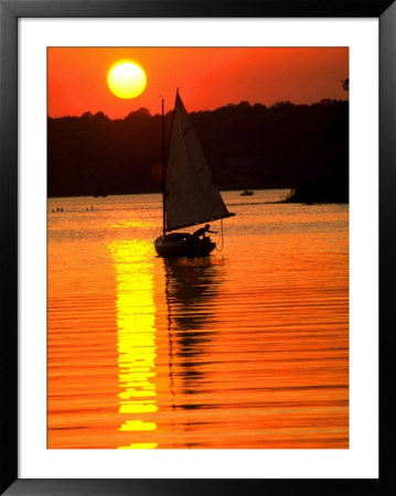 Catboat On The Chesapeake Bay At Sunset by Skip Brown Pricing Limited Edition Print image