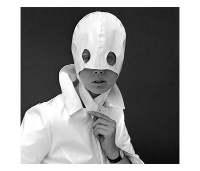 White Patent Leather Helmet With Eye Holes, 1960S by John French Pricing Limited Edition Print image