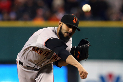 Detroit, Mi - October 28: Detroit Tigers V San Francisco Giants - Sergio Romo by Ezra Shaw Pricing Limited Edition Print image