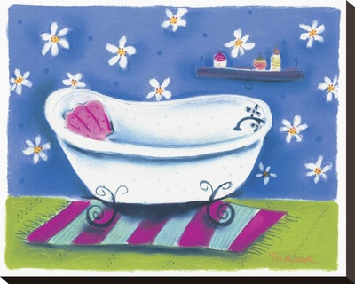 White Tub With Pink Pillow by Dona Turner Pricing Limited Edition Print image