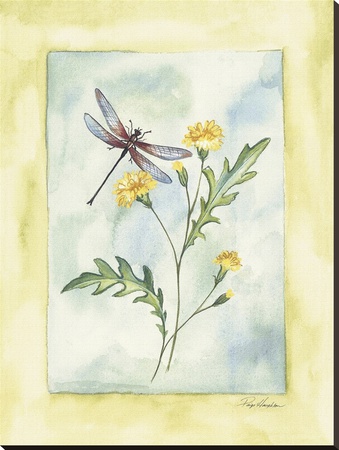 Dragonfly With Yellow Flowers by Paige Houghton Pricing Limited Edition Print image