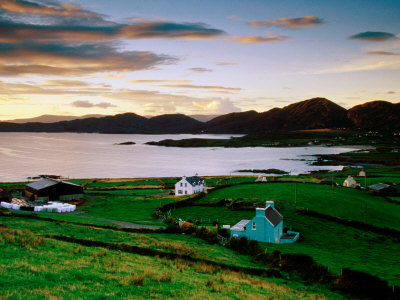 Houses And Farmland On Coast, Allihies, Ireland by Richard Cummins Pricing Limited Edition Print image