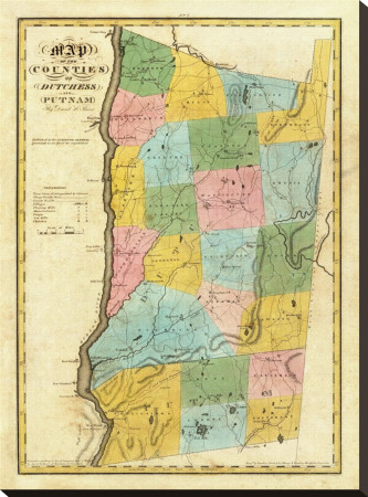 New York: Dutchess, Putnam Counties, C.1829 by David H. Burr Pricing Limited Edition Print image