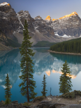 Moraine Lake, Coloured Blue By Glacial Rock Flour. Banff National Park, Alberta, Canada by Adam Burton Pricing Limited Edition Print image