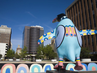 Tulsy The Penguin By Seraphina Wagoner, Civic Plaza, Tulsa, Oklahoma, Usa by Richard Cummins Pricing Limited Edition Print image