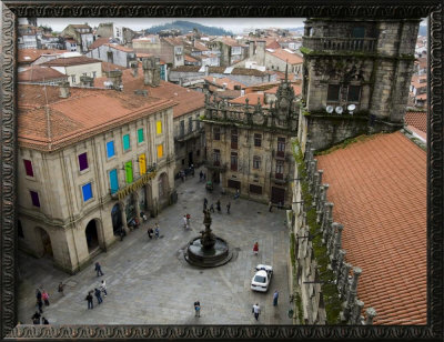 Plaza De Las Platerias From Roof Of Santiago Cathedral, Santiago De Compostela, Spain by R H Productions Pricing Limited Edition Print image