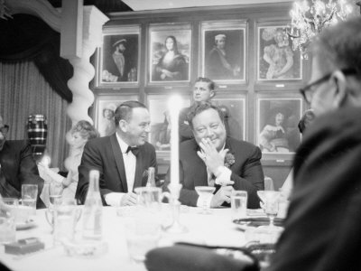 Frank Sinatra Sharing A Laugh With Fellow Entertainer Jackie Gleason by John Dominis Pricing Limited Edition Print image