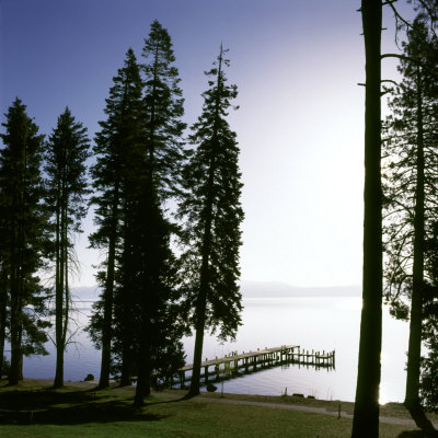 Dock At Ehrman Mansion, Sugar Pine Point State Park, Lake Tahoe, California, Usa by Images Monsoon Pricing Limited Edition Print image