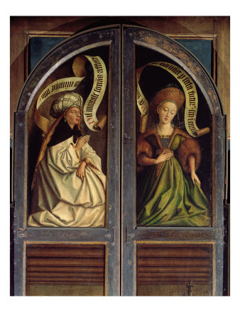 The Ghent Altarpiece, The Erythrean Sibyl And The Cumaean Sibyl, From The Exterior Of Two Shutters by Hubert Eyck Pricing Limited Edition Print image