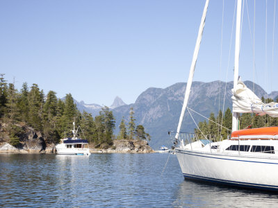 Sailboats At Anchor In Unesco Protected Desolation Sound by Taylor S. Kennedy Pricing Limited Edition Print image