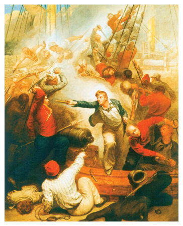 Captain William Rogers Capturing The Jeune Richard I by Samuel Drummond Pricing Limited Edition Print image