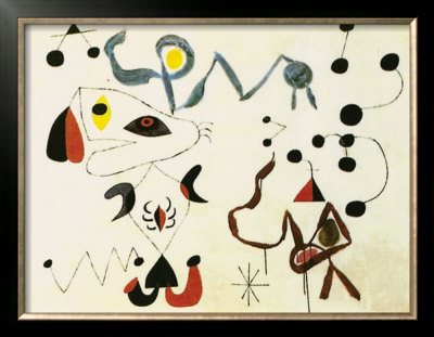 Femmes Et Oiseau La Nuit, 1945 by Joan Miro Pricing Limited Edition Print image