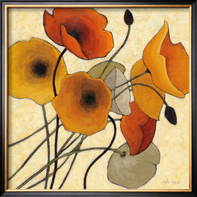 Pumpkin Poppies Ii by Shirley Novak Pricing Limited Edition Print image