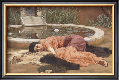 Dolce Far Niente, Pompeian Fishpond, 1904 by John William Godward Pricing Limited Edition Print image