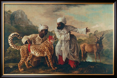 Cheetah And Stag With Two Indians by George Stubbs Pricing Limited Edition Print image