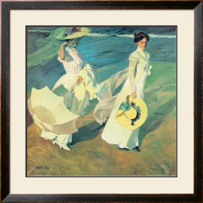 Women Walking On The Beach by Joaquin Sorolla Y Bastida Pricing Limited Edition Print image