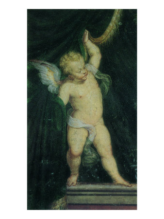 Putto Holding A Curtain by Cosimo Rosselli Pricing Limited Edition Print image