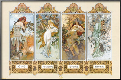 The Four Seasons by Alphonse Mucha Pricing Limited Edition Print image