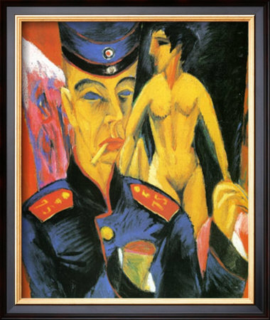 Self-Portrait As A Soldier, C.1915 by Ernst Ludwig Kirchner Pricing Limited Edition Print image