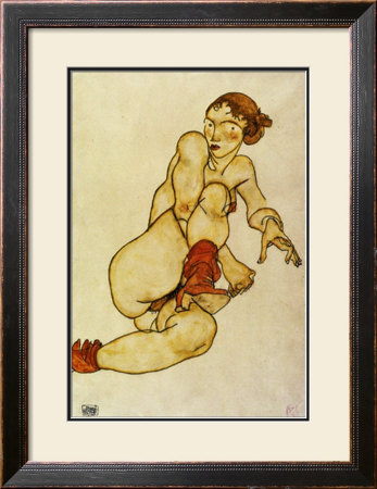 Nu Feminin A La Jambe Droite Levee, C.1915 by Egon Schiele Pricing Limited Edition Print image