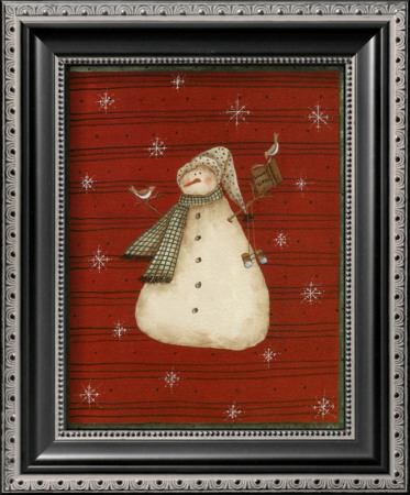 Snowman With Birds by Valerie Wenk Pricing Limited Edition Print image