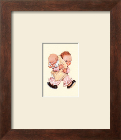 Boy Holding Baby by Mabel Lucie Attwell Pricing Limited Edition Print image