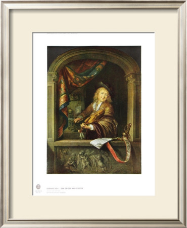 The Violonist At The Window by Gerard Dou Pricing Limited Edition Print image