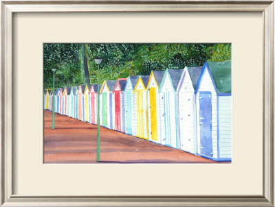 Beach Huts In Devon by Mary Stubberfield Pricing Limited Edition Print image
