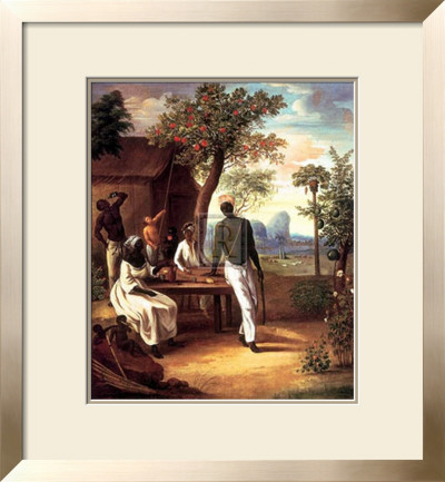 Black Slaves Seated Outside Their House by Le Masurier Pricing Limited Edition Print image