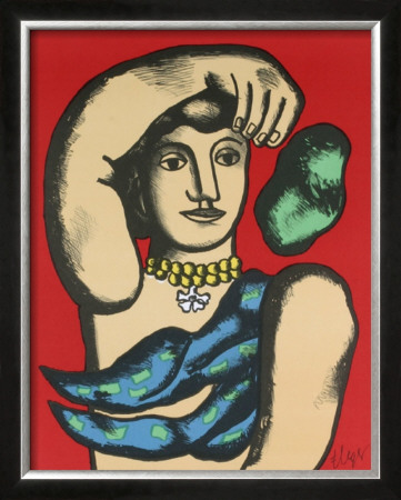 Woman On Red Background by Fernand Leger Pricing Limited Edition Print image