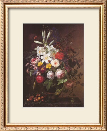 Flowers And Cherries by Johan Laurentz Jensen Pricing Limited Edition Print image