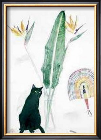 Black Cat And Strelitzia by Elizabeth Blackadder Pricing Limited Edition Print image