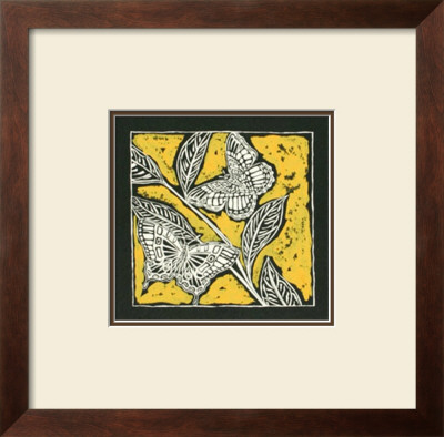 Butterfly Woodblock In Yellow I by Chariklia Zarris Pricing Limited Edition Print image
