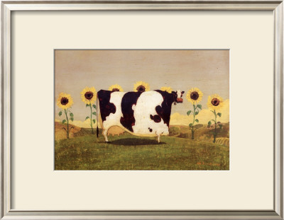 Cow With Sunflowers by Thomas Laduke Pricing Limited Edition Print image