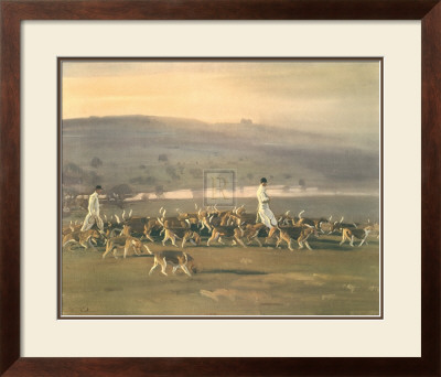 Belvoir Hounds Exercising In The Park by Sir Alfred Munnings Pricing Limited Edition Print image