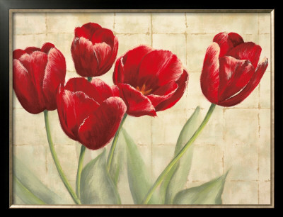 Red Tulips On Ivory by Lauren Mckee Pricing Limited Edition Print image