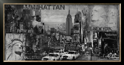 Manhattan Panorama In Black And White I by John Clarke Pricing Limited Edition Print image