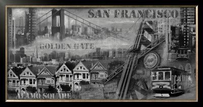 San Francisco Panorama In Black And White I by John Clarke Pricing Limited Edition Print image