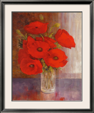 Clear Vase With Red Poppies by Peter Mcgowan Pricing Limited Edition Print image