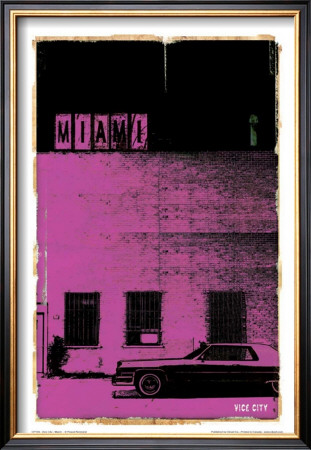 Miami, Vice City In Purple by Pascal Normand Pricing Limited Edition Print image
