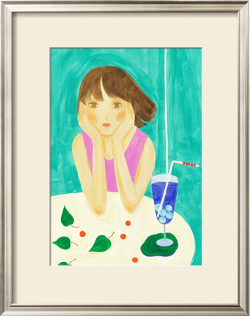 Soda Pop And A Girl In A Turquoise Afternoon by Hiromi Taguchi Pricing Limited Edition Print image