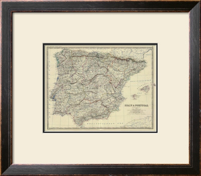 Spain, Portugal, C.1861 by Alexander Keith Johnston Pricing Limited Edition Print image