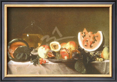 Still Life With Fruit And Carafe by Pensionante Del Saraceni Pricing Limited Edition Print image
