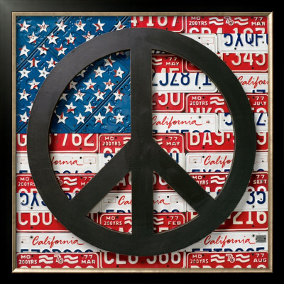 American Flag Peace Sign by Aaron Foster Pricing Limited Edition Print image