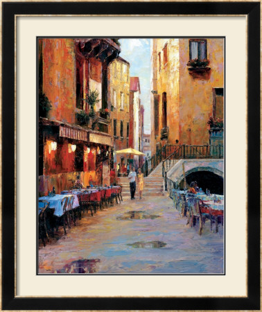 Street Cafe After Rain Venice by Haixia Liu Pricing Limited Edition Print image